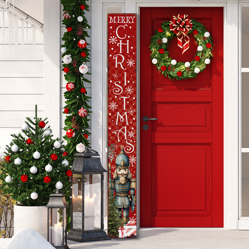 Merry Christmas Door Sign |Custom Merry Christmas Door Hanger| Christmas fashion Front Door| Front Porch Christmas Sign| Christmas Door Sign